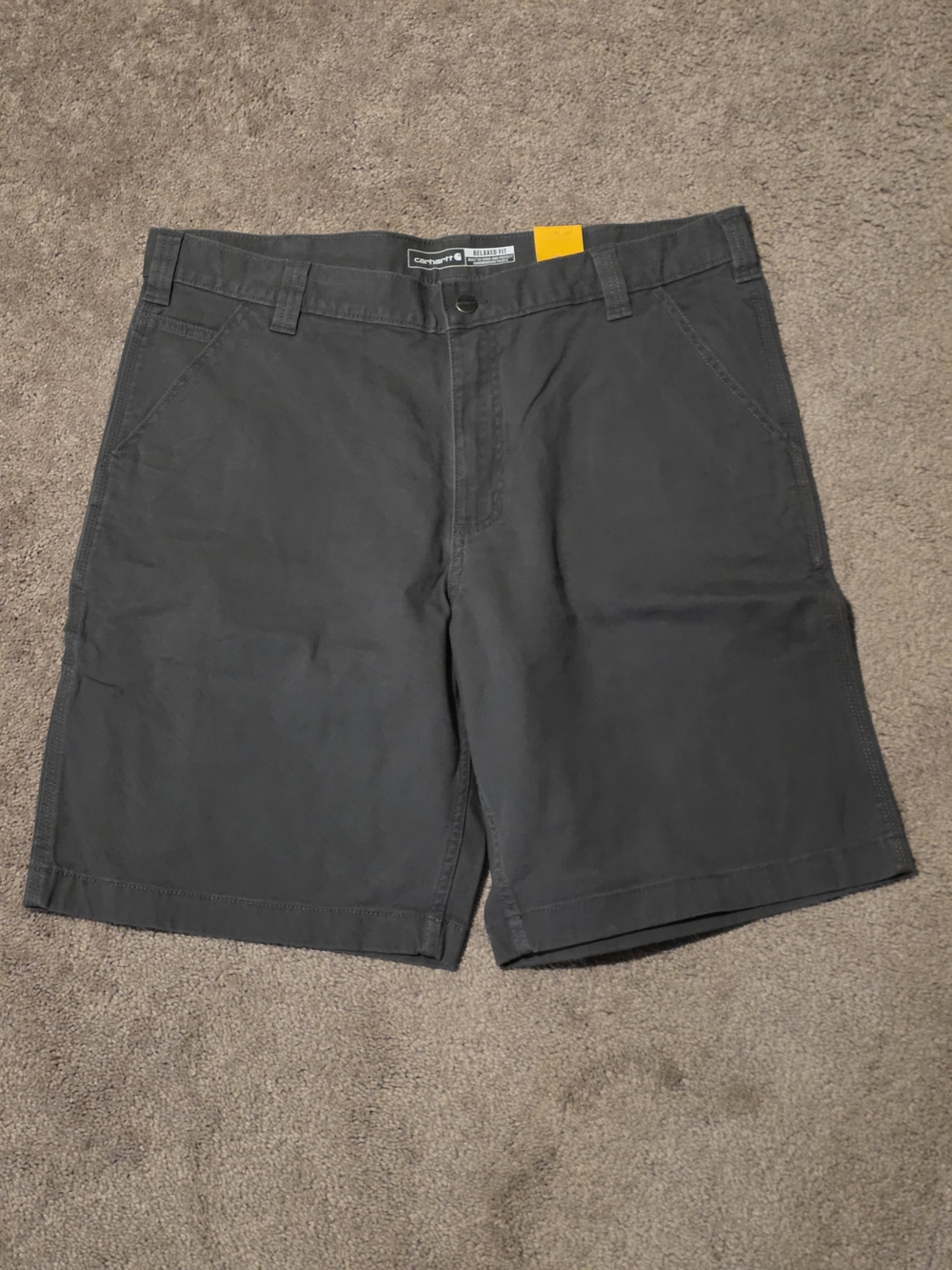Carhartt Men's Rugged Flex Relaxed Fit Canvas Work Short Charcoal Size 38
